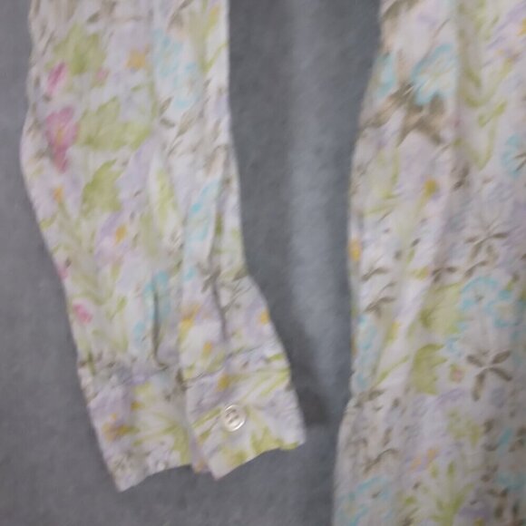 J. JILL |  Love Linen Spring Country Floral Shirt Blouse | Size XL - Picture 4 of 9